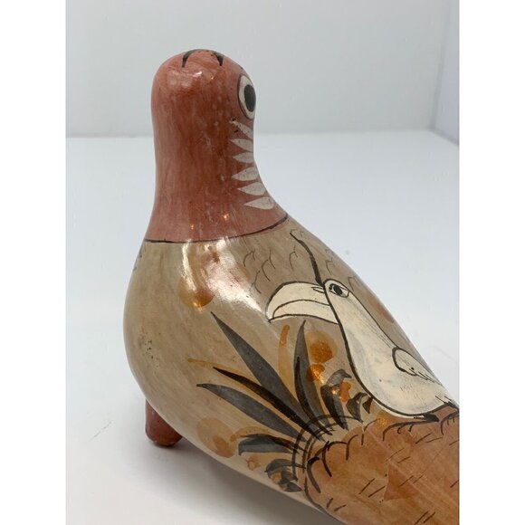 Tonala Mexican Bird Folk Art Pottery Pheasant Design Vintage Hand Painted - Picture 9 of 16